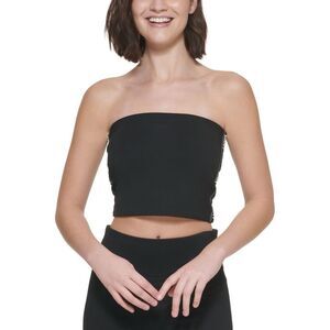 Dkny Sport Logo-Tape Tube Top - Black/black Size‎ S